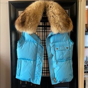 Burberry Puffer Vest with Fur Collar